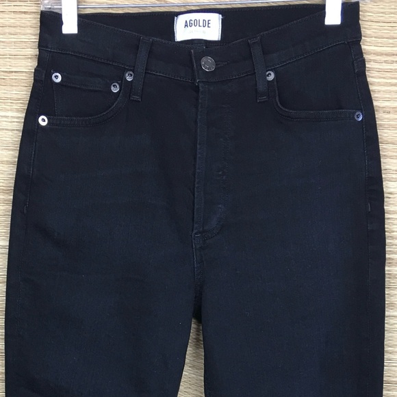 AGOLDE Nico High Rise Slim Jeans In Black Wash Size 26 - Picture 6 of 11